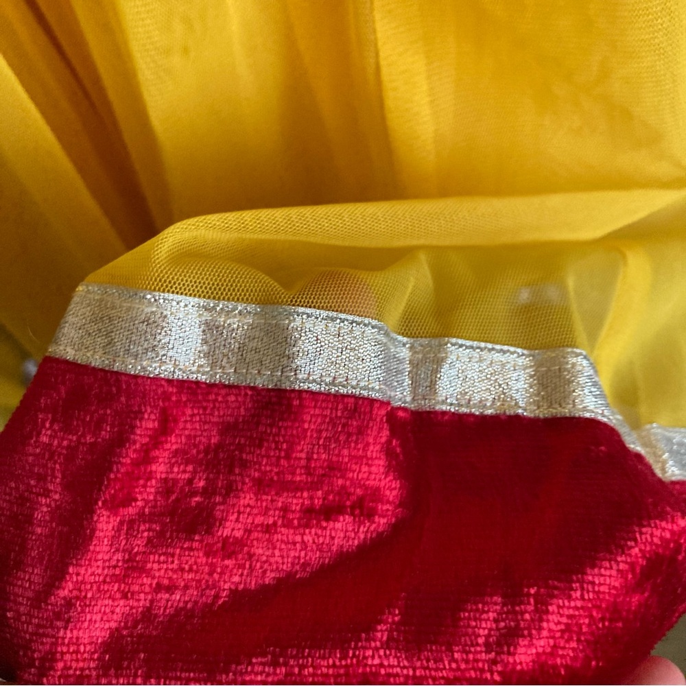 Unbranded Red & Yellow Beaded & Sequined Gown Dress Costume, Sz XL/14 - Picture 9 of 16